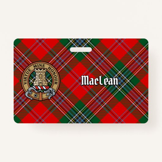 Clan MacLean Crest over Tartan Badge (Voorkant)