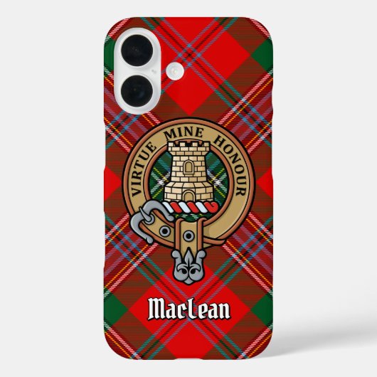 Clan MacLean Crest over Tartan Case-Mate iPhone Case (Achterkant)