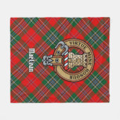 Clan MacLean Crest over Tartan Fleece Deken (Voorkant (Horizontaal))