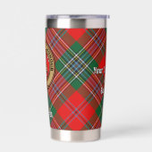 Clan MacLean Crest over Tartan Geïsoleerde Drinkbeker (Links)