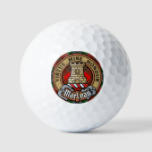 Clan MacLean Crest over Tartan Golfballen (Voorkant)