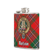Clan MacLean Crest over Tartan Heupfles (Links)