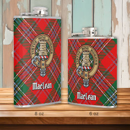 Clan MacLean Crest over Tartan Heupfles