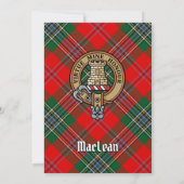 Clan MacLean Crest over Tartan Kaart (Achterkant)