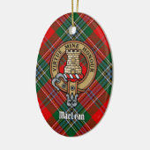 Clan MacLean Crest over Tartan Keramisch Ornament (Links)