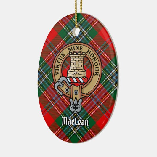 Clan MacLean Crest over Tartan Keramisch Ornament (Links)