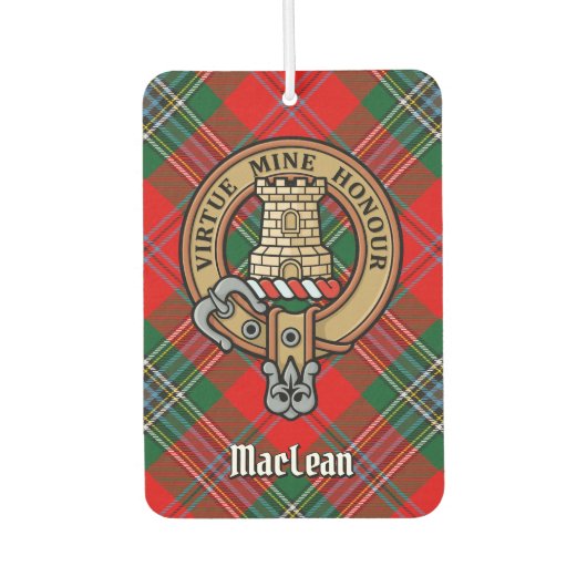 Clan MacLean Crest over Tartan Luchtverfrisser (Voorkant)
