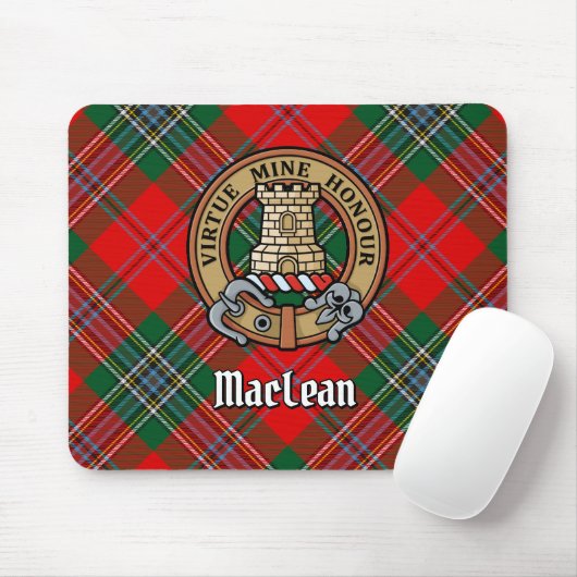 Clan MacLean Crest over Tartan Muismat (Met muis)
