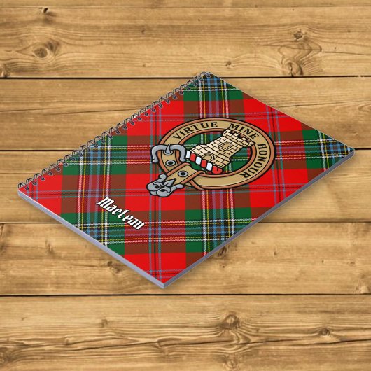 Clan MacLean Crest over Tartan Notitieboek