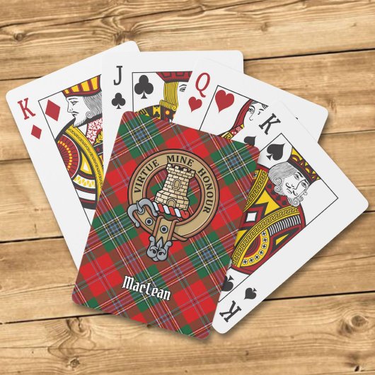 Clan MacLean Crest over Tartan Pokerkaarten