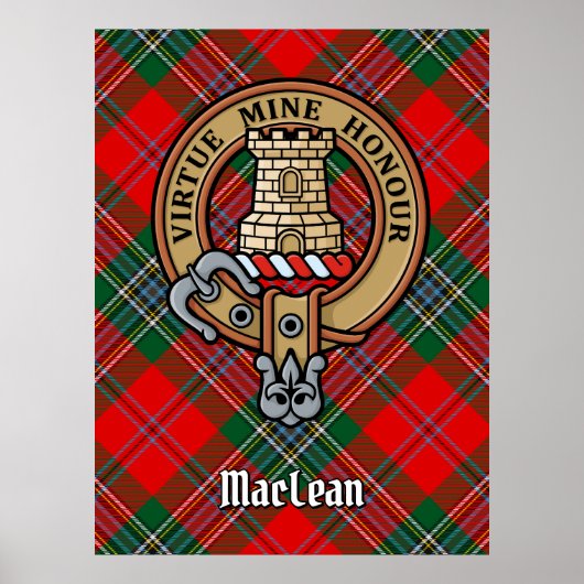Clan MacLean Crest over Tartan Poster (Voorkant)