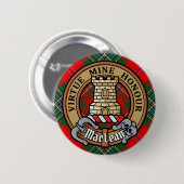 Clan MacLean Crest over Tartan Ronde Button 5,7 Cm (Voorkant /achterkant)