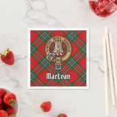 Clan MacLean Crest over Tartan Servet (Insitu)
