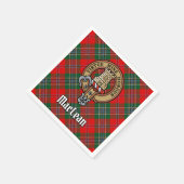 Clan MacLean Crest over Tartan Servet (Hoek)
