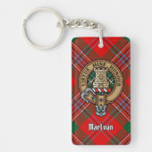 Clan MacLean Crest over Tartan Sleutelhanger (Voorkant)