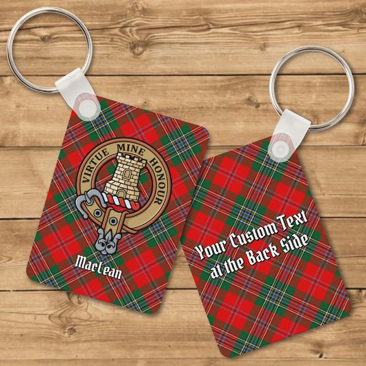 Clan MacLean Crest over Tartan Sleutelhanger