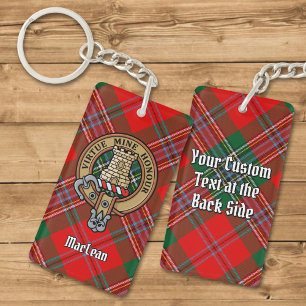 Clan MacLean Crest over Tartan Sleutelhanger