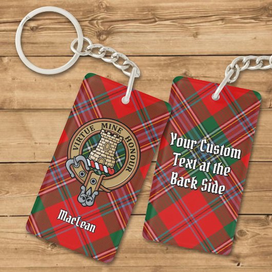 Clan MacLean Crest over Tartan Sleutelhanger