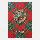 Clan MacLean Crest over Tartan Theedoek (Verticaal)