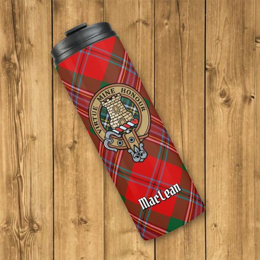 Clan MacLean Crest over Tartan Thermosbeker
