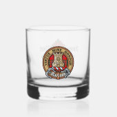 Clan MacLean Crest over Tartan Whisky Glas (Voorkant)