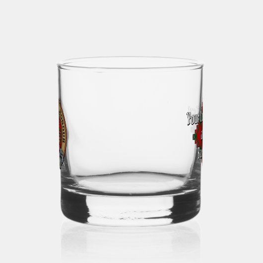 Clan MacLean Crest over Tartan Whisky Glas (Links)