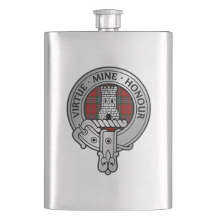Clan MacLean Crest & Tartan Flacon