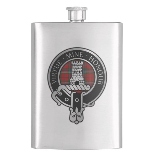 Clan MacLean Crest & Tartan Flask Flacon (Voorkant)