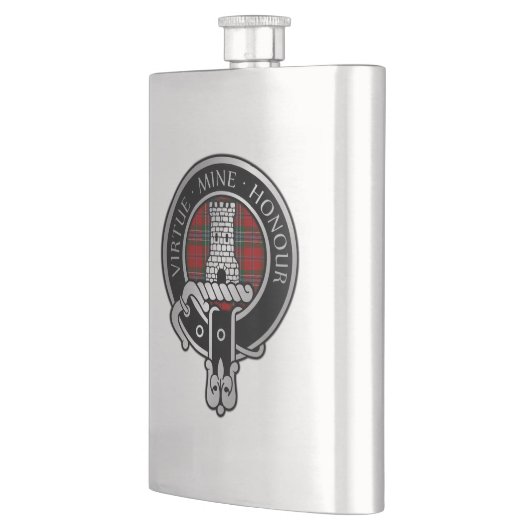 Clan MacLean Crest & Tartan Flask Flacon (Links)