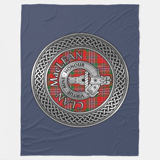 Clan MacLean Crest & Tartan Knot Fleece Blanket (Voorkant)