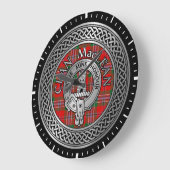 Clan MacLean Crest & Tartan Knot Large Clock Grote Klok (Hoek)