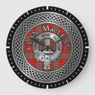 Clan MacLean Crest & Tartan Knot Large Clock Grote Klok