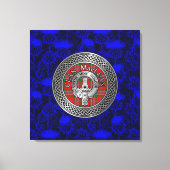 Clan MacLean Crest & Tartan Knot op Thistle Canvas Afdruk (Voorkant)