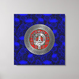Clan MacLean Crest & Tartan Knot op Thistle Canvas Afdruk