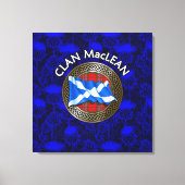 Clan MacLean Crest & Tartan Knot op Thistle Canvas Afdruk (Voorkant)
