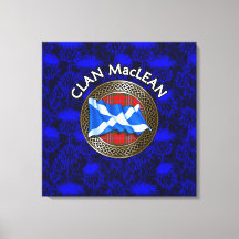 Clan MacLean Crest & Tartan Knot op Thistle