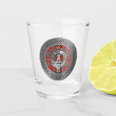Clan MacLean Crest & Tartan Knot Shot Glass Shot Glas (Voorkant)
