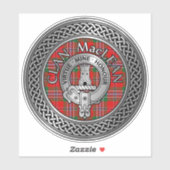 Clan MacLean Crest & Tartan Knot Sticker (Vel)