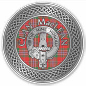 Clan MacLean Crest & Tartan Knot Sticker (Voorkant)