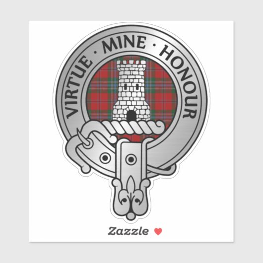 Clan MacLean Crest & Tartan Sticker (Vel)
