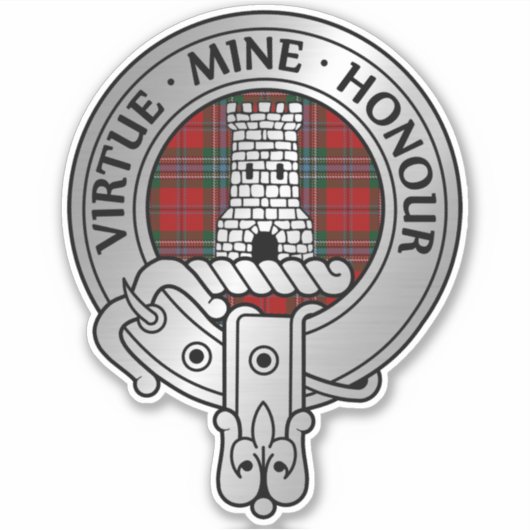 Clan MacLean Crest & Tartan Sticker (Voorkant)
