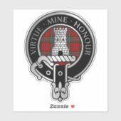 Clan MacLean Crest & Tartan Sticker (Vel)