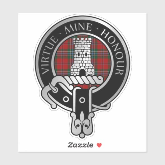 Clan MacLean Crest & Tartan Sticker (Vel)