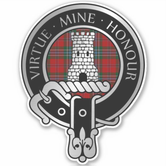 Clan MacLean Crest & Tartan Sticker (Voorkant)