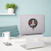 Clan MacLean Crest & Tartan Sticker (Laptop op bureau)