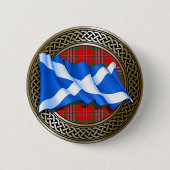 Clan MacLean Schotse Knoop & Vlag Ronde Button 5,7 Cm (Voorkant)