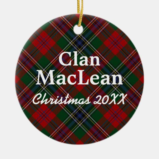 Clan MacLean Scottish Tartan Keramisch Ornament (Voorkant)