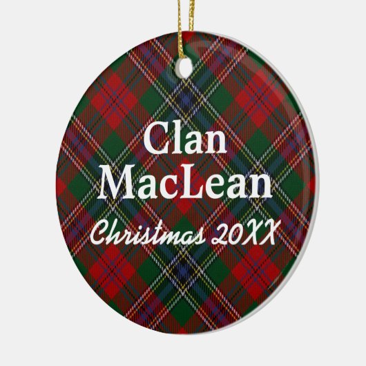 Clan MacLean Scottish Tartan Keramisch Ornament (Links)