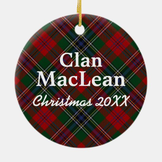 Clan MacLean Scottish Tartan Keramisch Ornament (Achterkant)