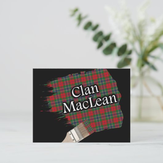 Clan MacLean Scottish Tartan Paint Brush Briefkaart (Staand voorkant)